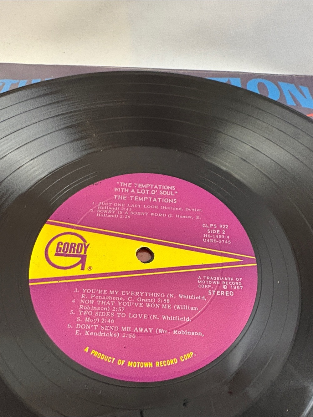 The Temptations With A Lot O' Soul Vinyl Lp '67 Record Motown Gordy - Picture 4 of 6
